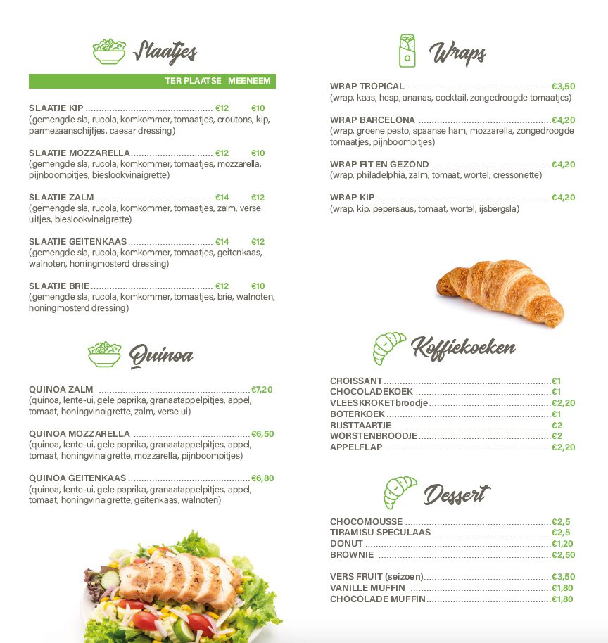 ontwerp menu restaurant kaart